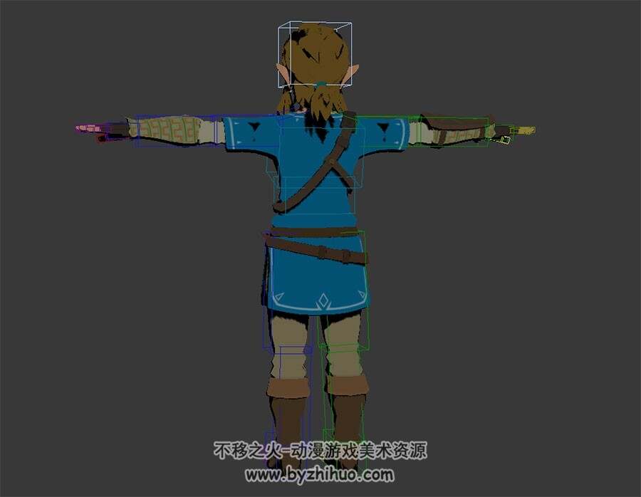 塞尔达 男主角Link 3D模型 有绑定和贴图