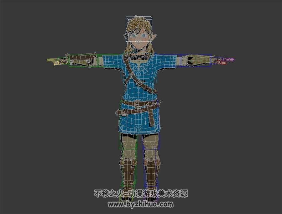 塞尔达 男主角Link 3D模型 有绑定和贴图