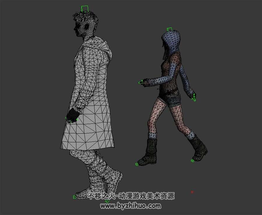 鬼泣5 男女角色 3D模型 有绑定和走路动作