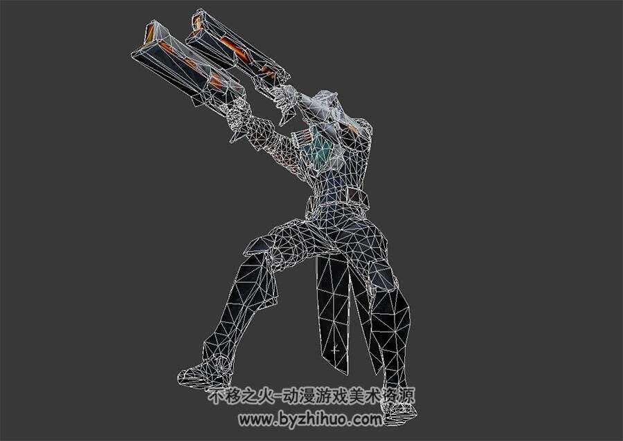 英雄联盟LOL  圣枪游侠卢锡安 3D模型 有绑定和全部动作
