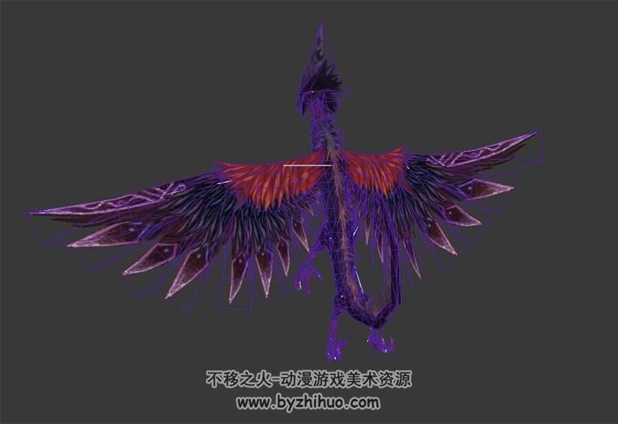 魔幻风 怪物鸟 3D模型 有绑定和飞翔空翻动作
