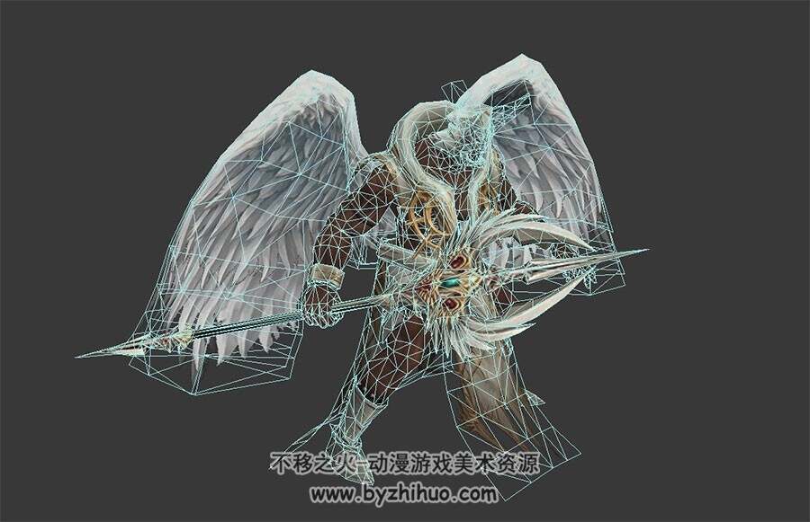 黑皮壮汉大天使 3D模型 有绑定和欢呼动作