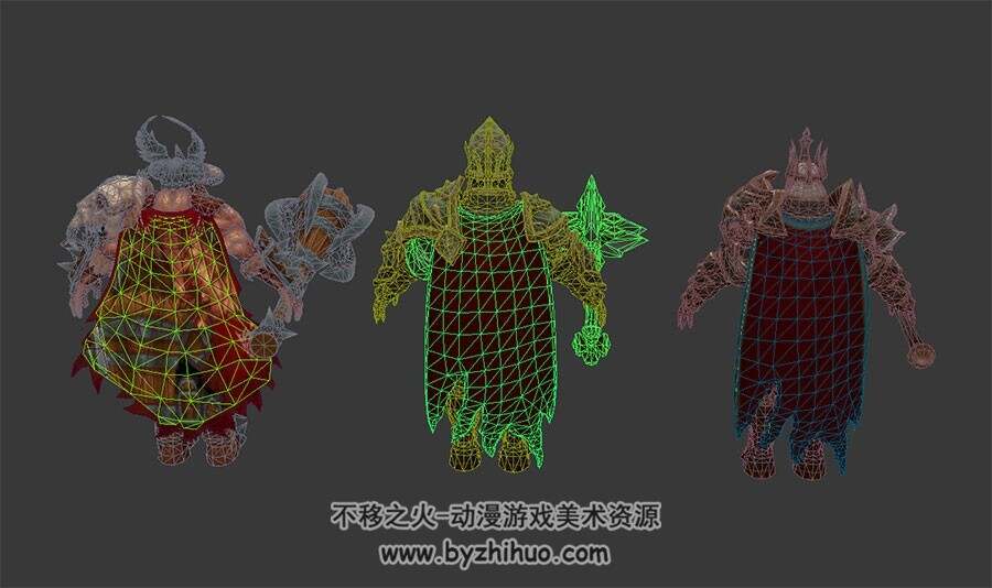 3个欧美魔幻角色 3D模型