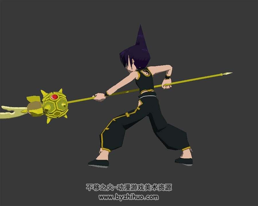 通灵王 道莲 3D模型 有绑定和攻击动作 - 不移之火资源网