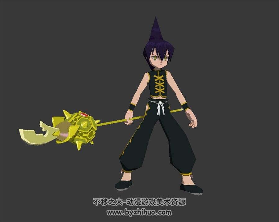 通灵王 道莲 3D模型 有绑定和攻击动作 - 不移之火资源网