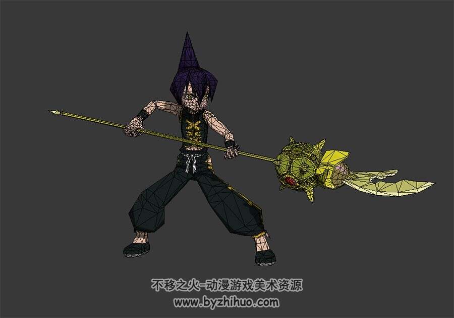 通灵王 道莲 3D模型 有绑定和攻击动作 - 不移之火资源网