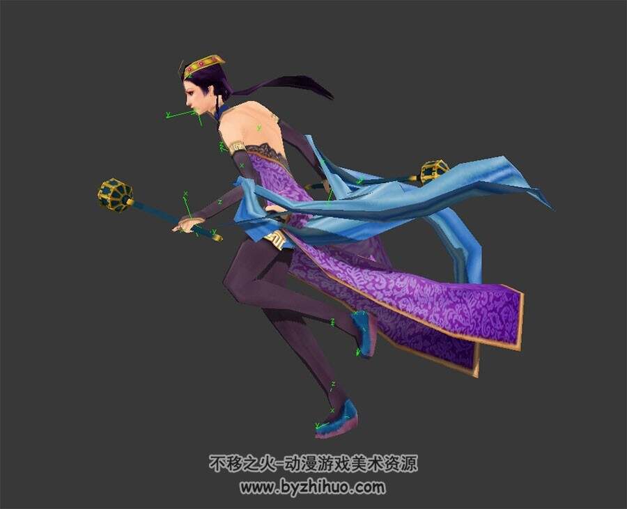 古风武侠 女侠客 3D模型 有绑定和奔跑动作