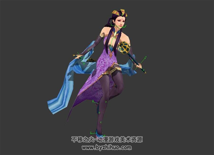 古风武侠 女侠客 3D模型 有绑定和奔跑动作