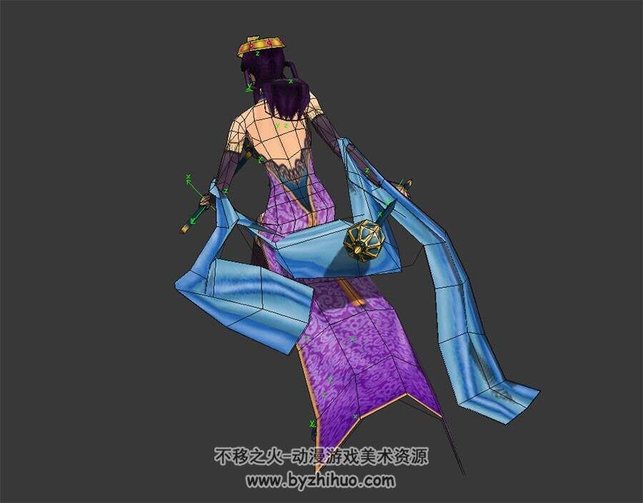 古风武侠 女侠客 3D模型 有绑定和奔跑动作