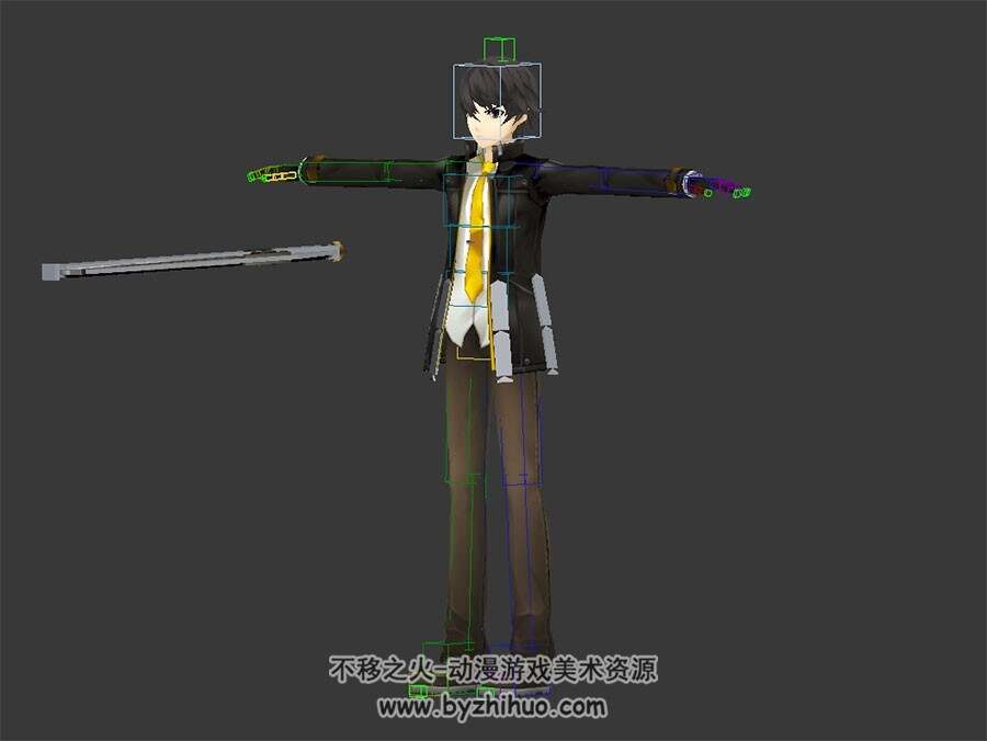 二次元 少年 3D模型 有绑定