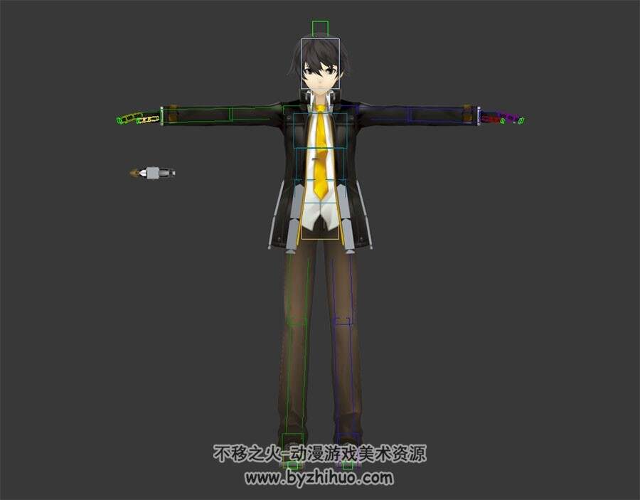 二次元 少年 3D模型 有绑定