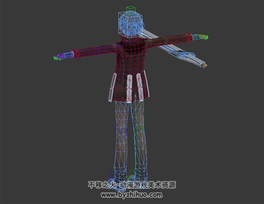 二次元 少年 3D模型 有绑定
