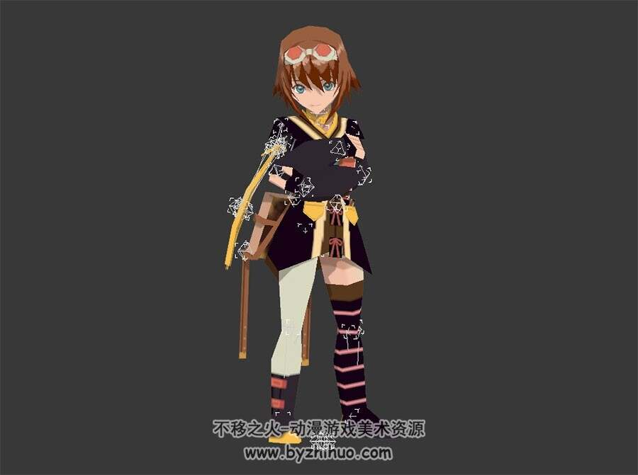 日系冒险风格 少女角色 3D模型 有绑定