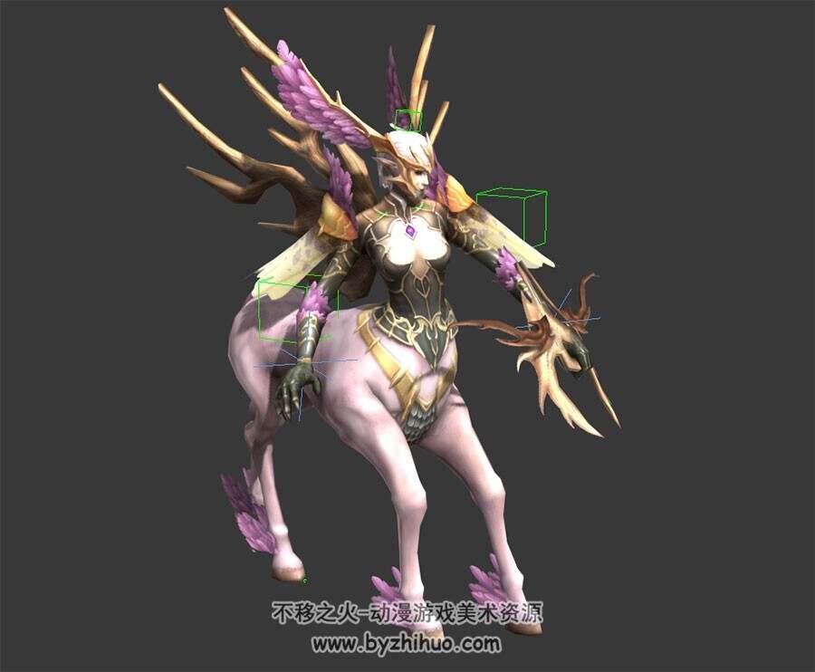 西方神话 人马战士3D模型 有绑定和动作 四边面