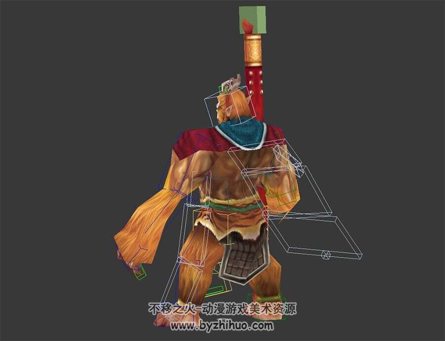 西游记齐天大圣孙悟空 3D模型 有绑定和挥棒攻击的动作