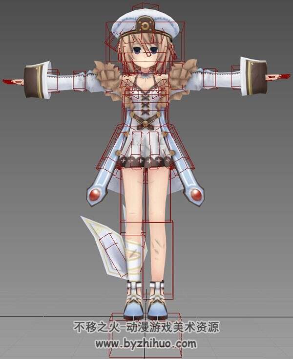 超次元游戏：海王星  海军美少女 3D模型 有绑定 高精模