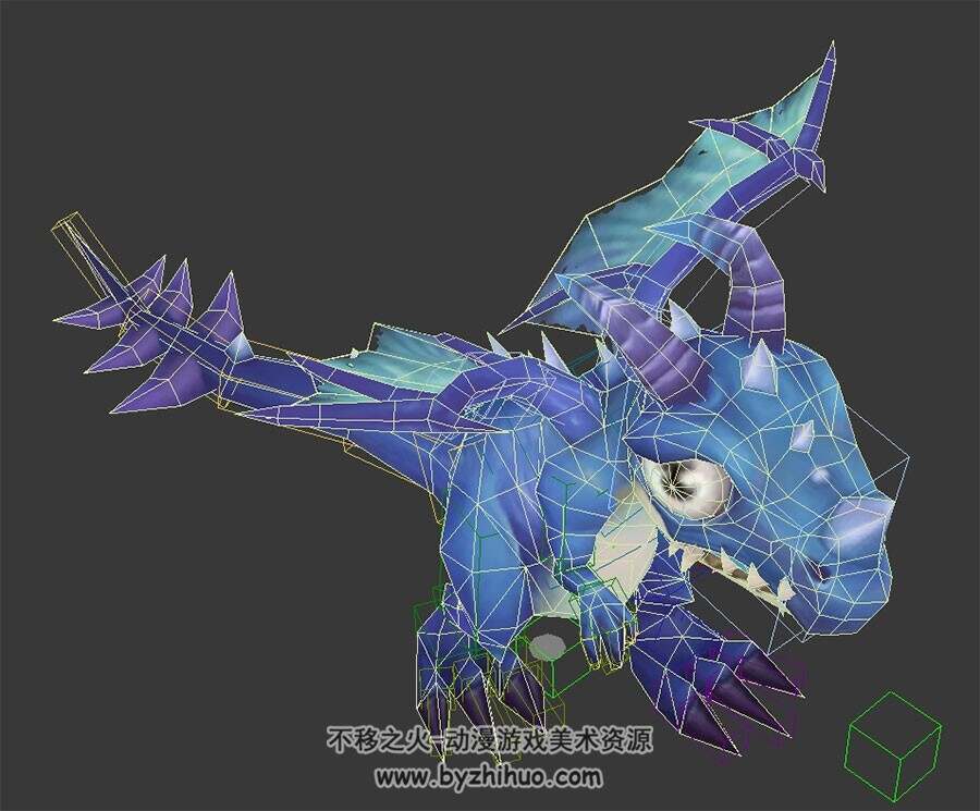Q版 卡通小恐龙 小飞龙 3D模型 有绑定和动作