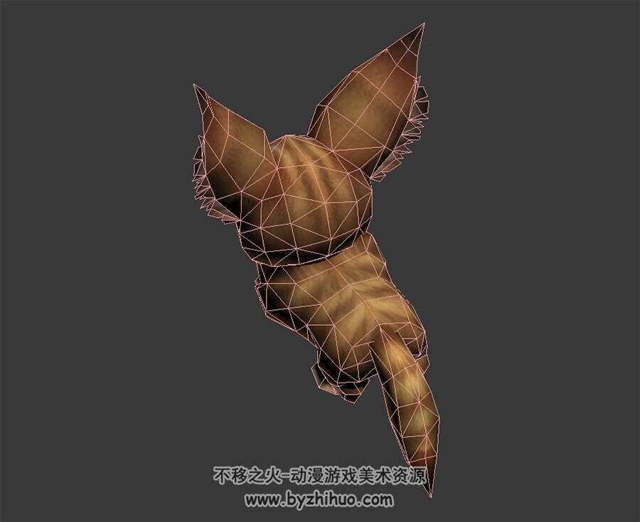 卡通 长耳猫咪 3D模型 有绑定和全套动作