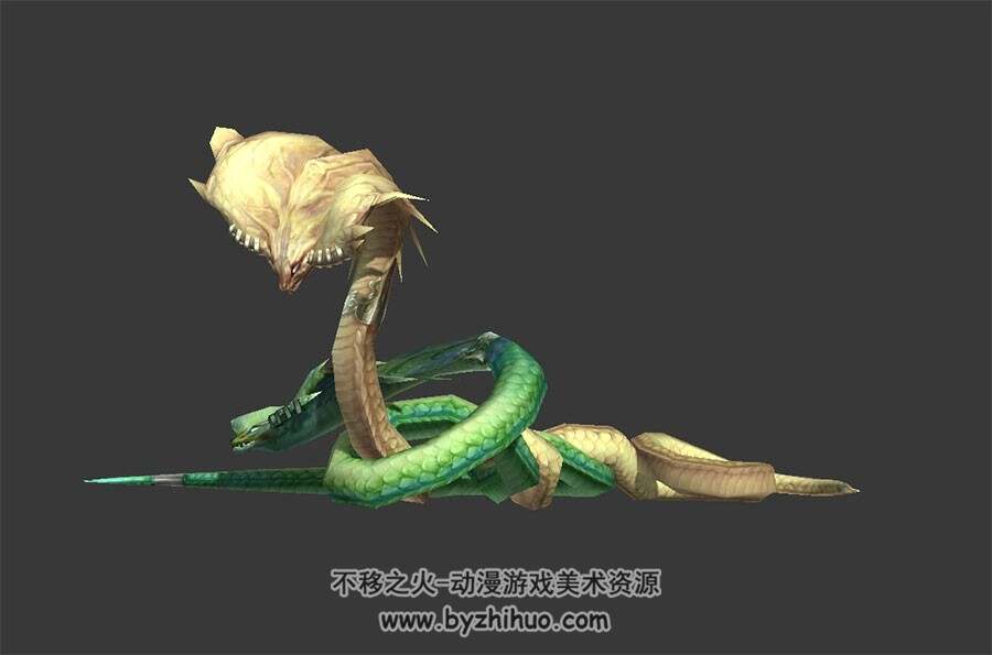 剑三五毒 灵蛇 3D模型 有骨骼和动画