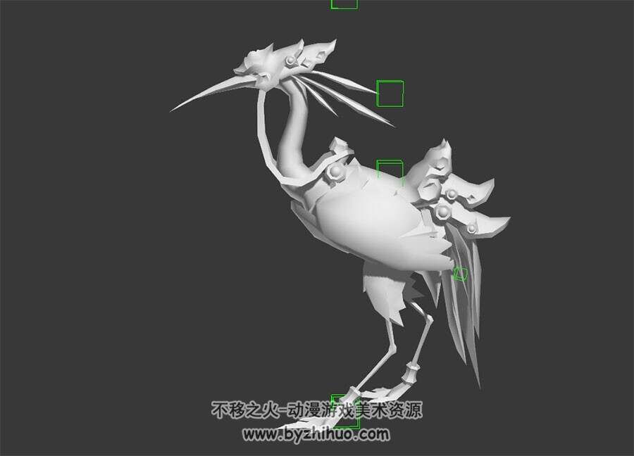 穿铠甲的仙鹤 3D模型 有绑定和动作