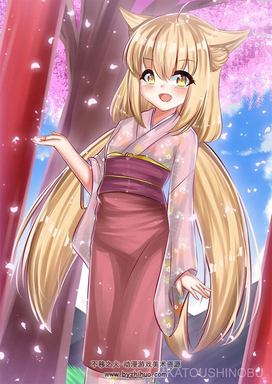 黄毛狐娘/柚 萌萌哒~插画头像美图分享 59P