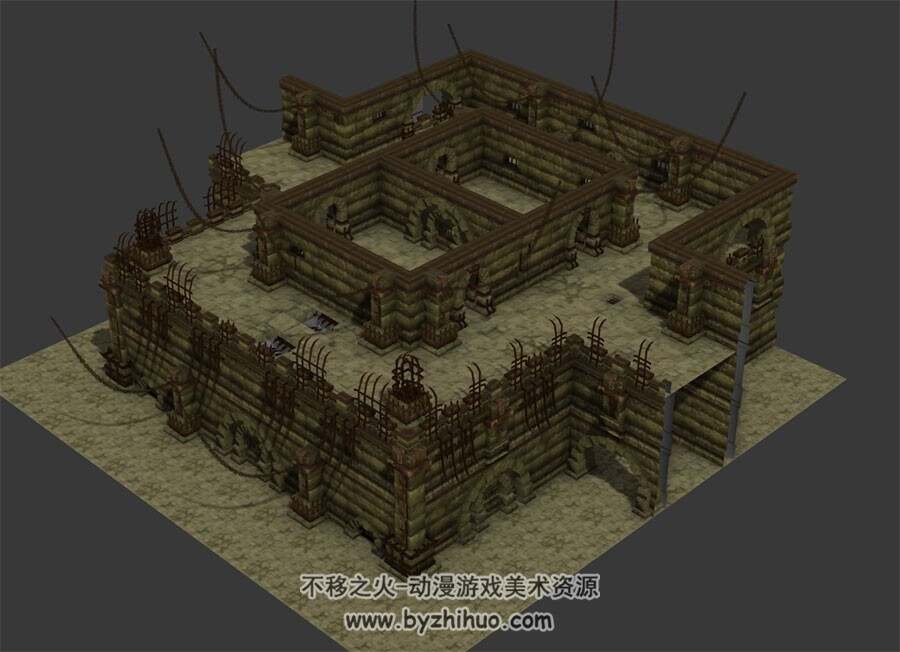 监狱城堡石堡 3D场景