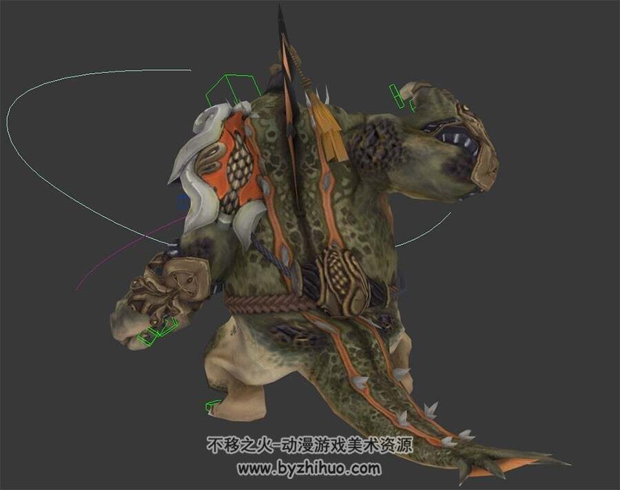 长尾蜥蜴怪物士兵 3D模型 有绑定和动作