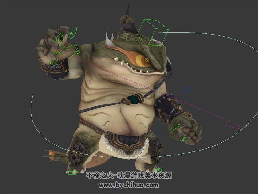 长尾蜥蜴怪物士兵 3D模型 有绑定和动作