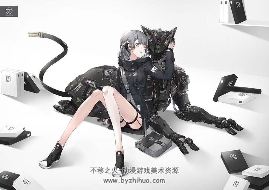重兵装型女子高生 出自P站画师neco 高校系列 79P