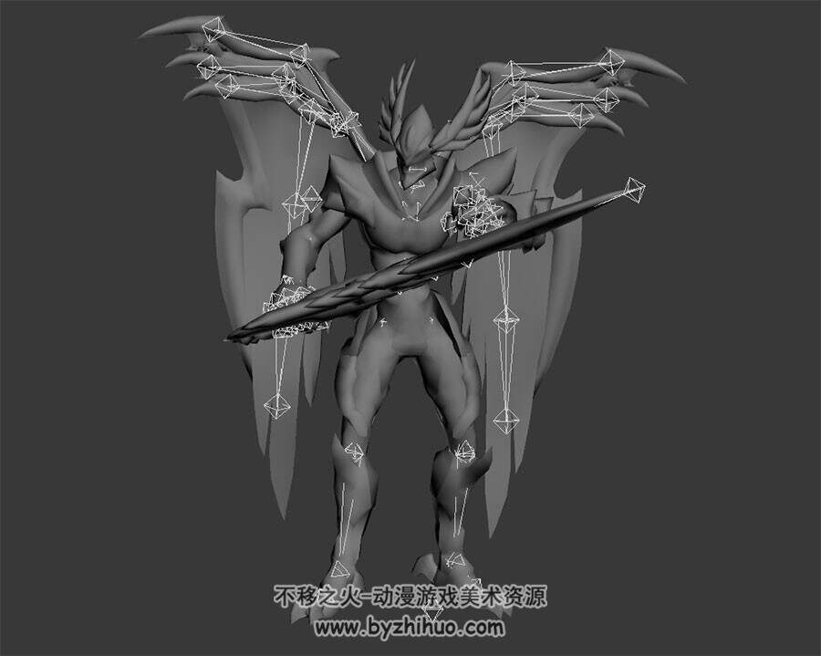 LOL 英雄联盟 暗黑之刃Aatrox 3D模型 有绑定和动作