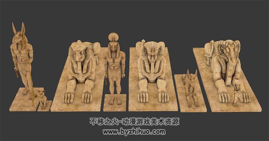 埃及金字塔雕像合集 Max模型