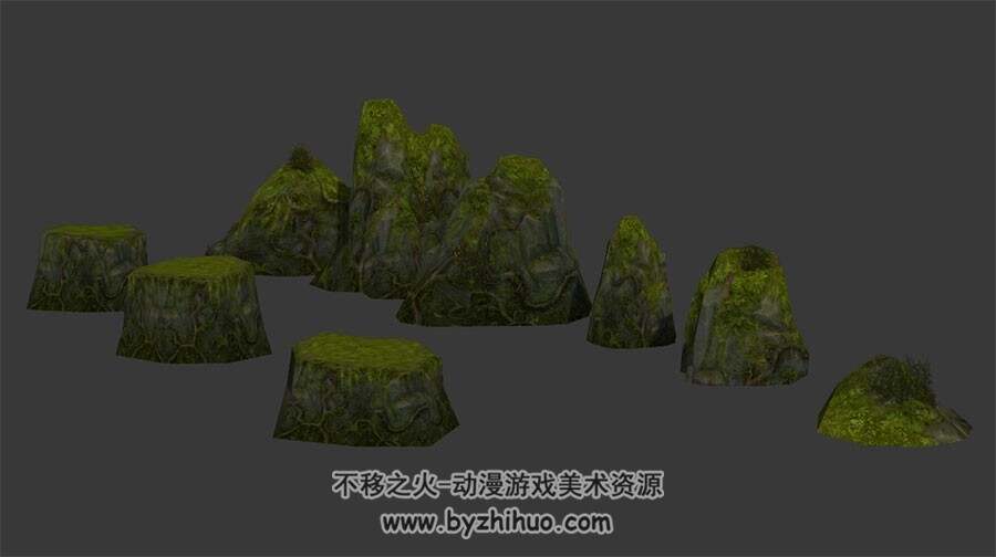 山林山石石堆 Max模型