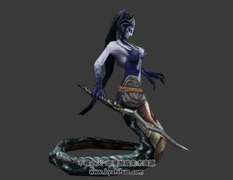 暗黑女蛇妖 3D模型 有绑定和全套动作