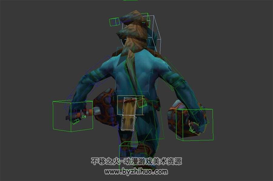 大锤蓝色皮肤 NPC 小怪  3D模型有绑定和动作