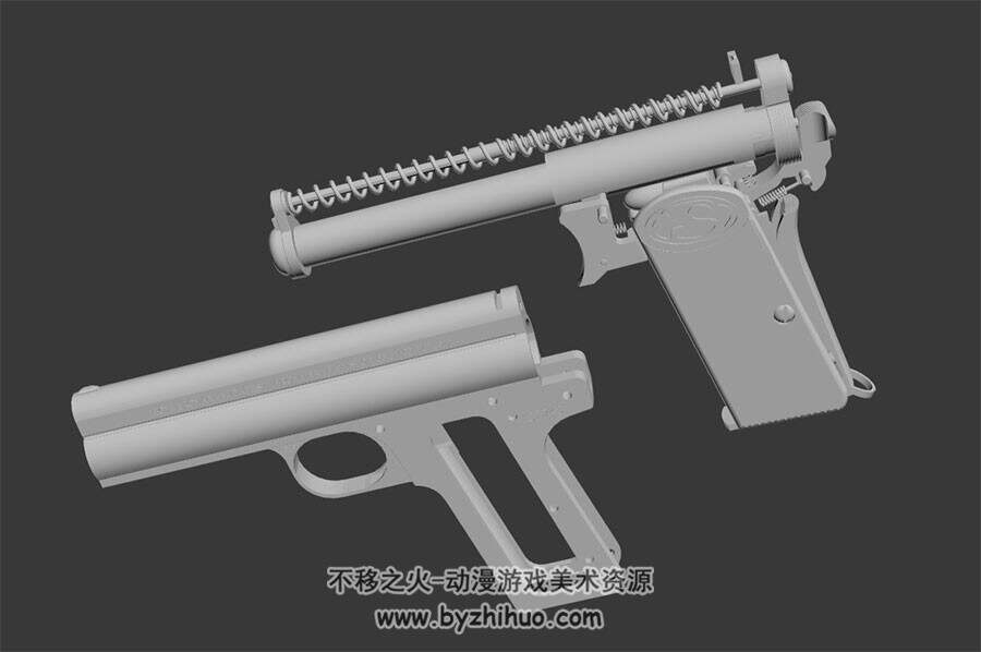 手枪结构分解模型 Max模型