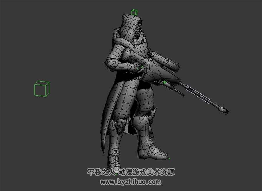 未来科幻狙击枪手 3D模型 有绑定和全套动作