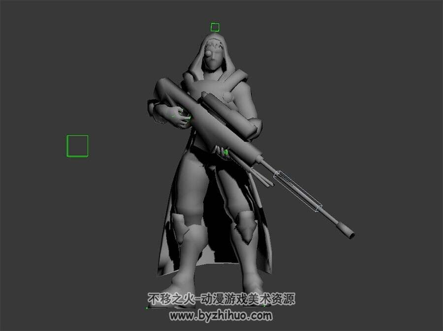 未来科幻狙击枪手 3D模型 有绑定和全套动作