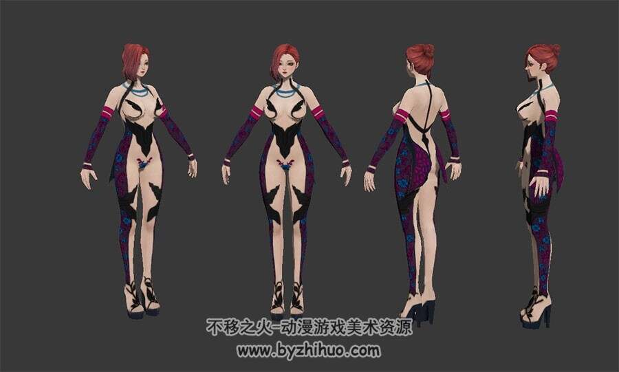 女王之刃 紧身衣NPC 3D模型 有绑定