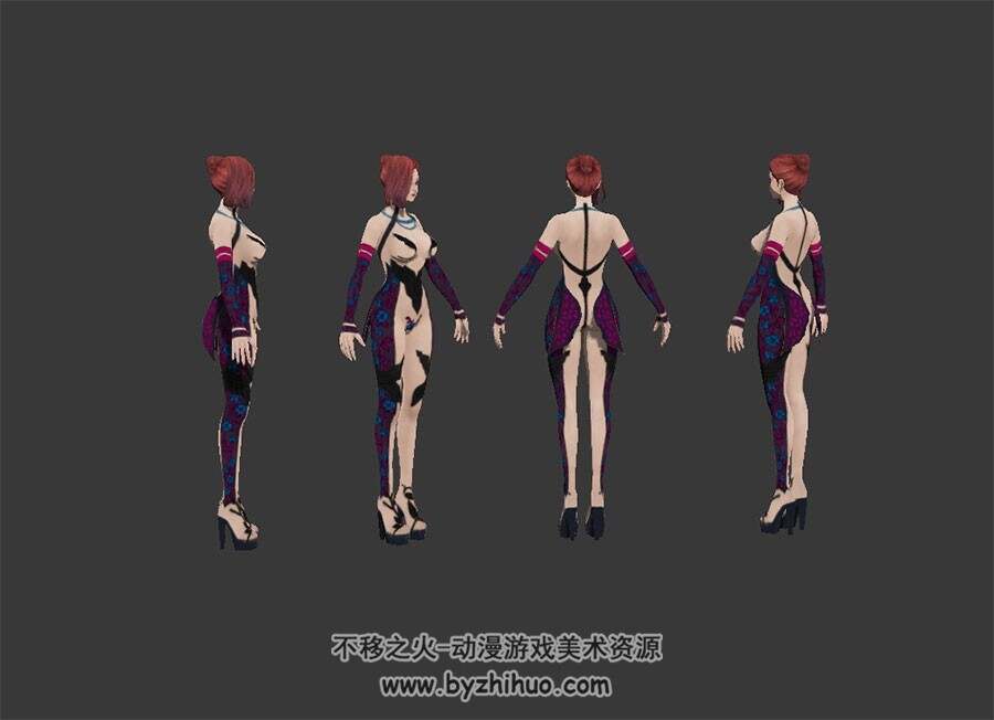 女王之刃 紧身衣NPC 3D模型 有绑定