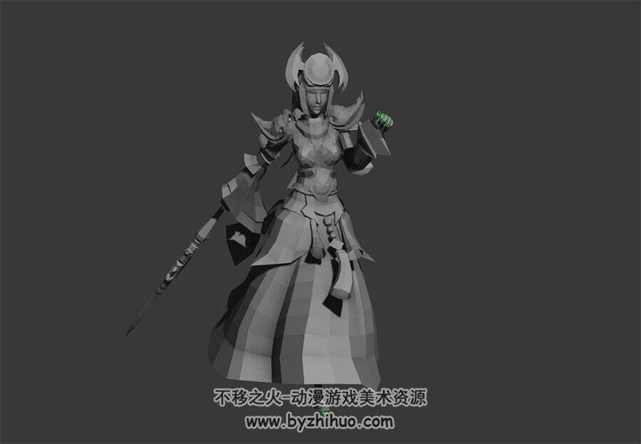 两个女法师 3D模型 有绑定和奔跑的动作