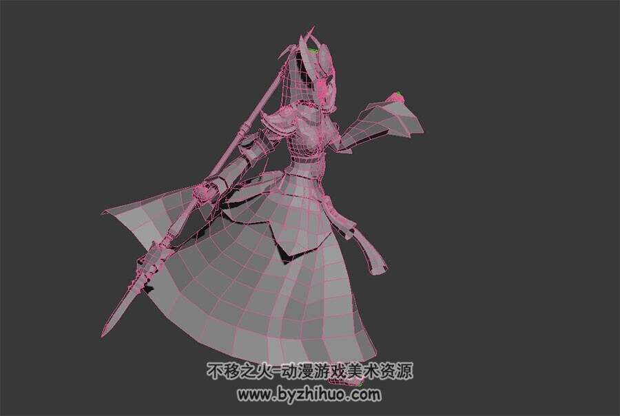 两个女法师 3D模型 有绑定和奔跑的动作