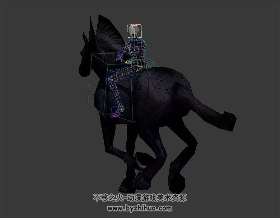 载人黑马 3D模型 有绑定和动作