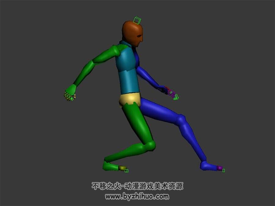 人物骨骼蹑手蹑脚的走路动作3d模型