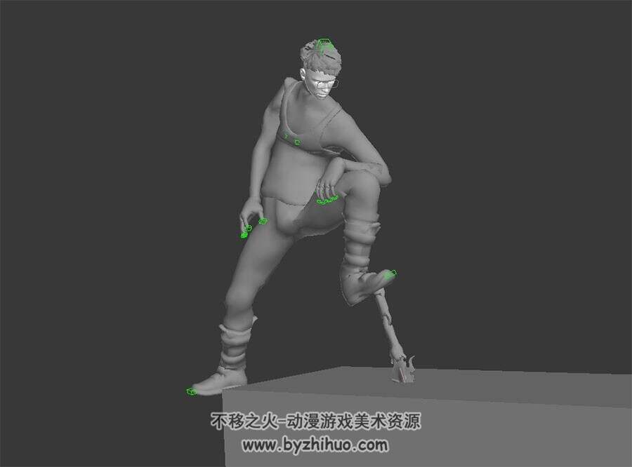 现代服装 短发男剑士 3D模型 有绑定和攻击动作