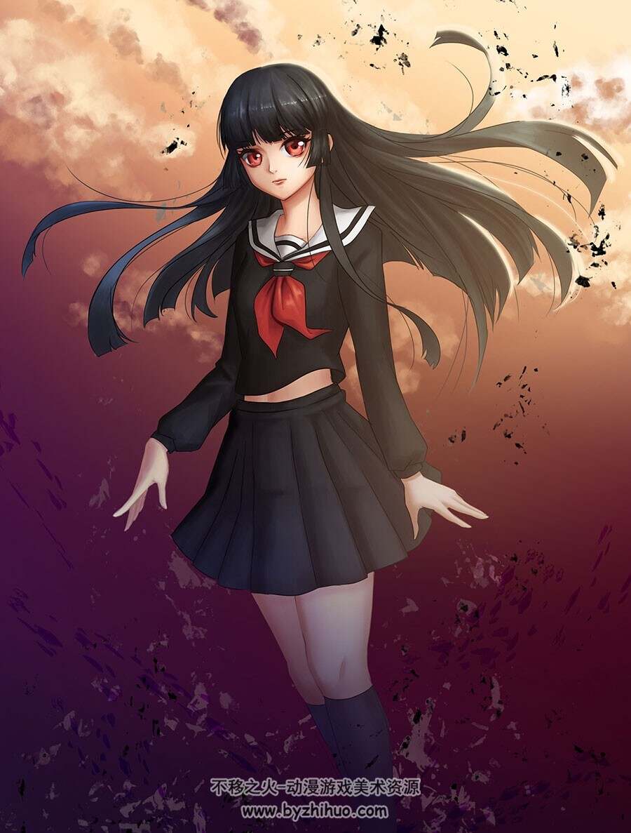 地狱少女 宵伽 角色插画美图分享 130P