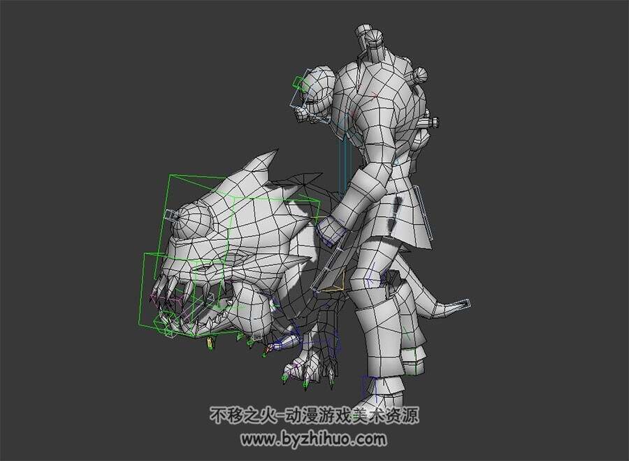 驼背怪人和宠物 3D模型 有绑定和动作 四边面