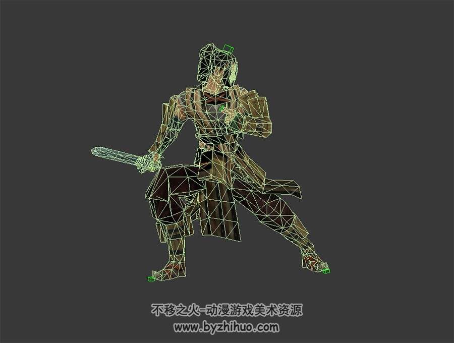古风武侠 男侠客NPC  3D模型 有绑定和挥剑动作