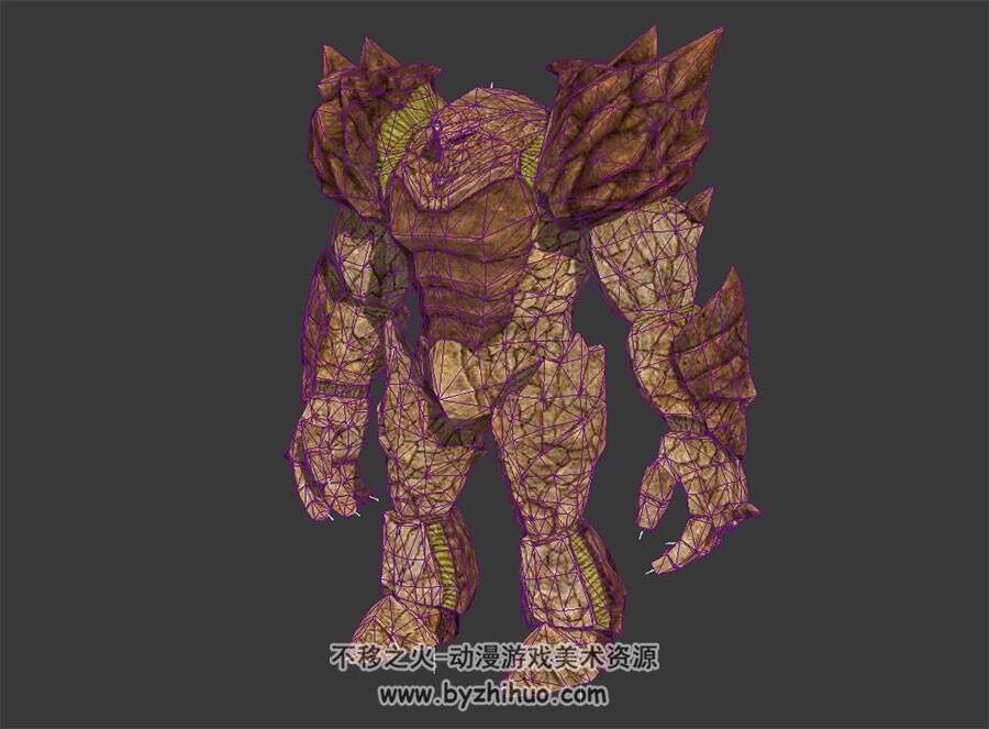 高大的岩石巨人怪物 3D模型