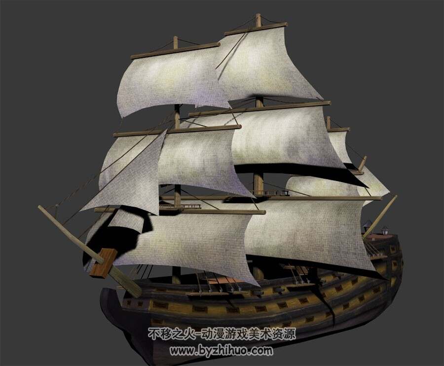 加勒比海盗 8艘帆船 Max模型