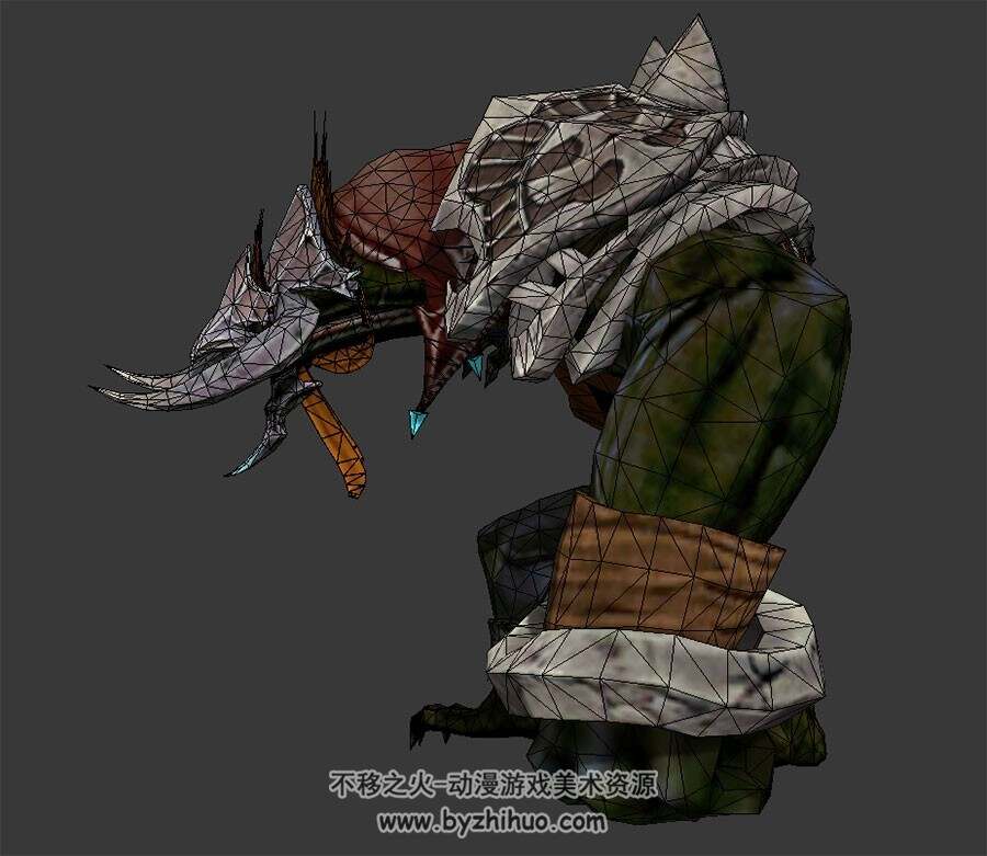 巨臂绿怪物 3D模型 有绑定和全套动作